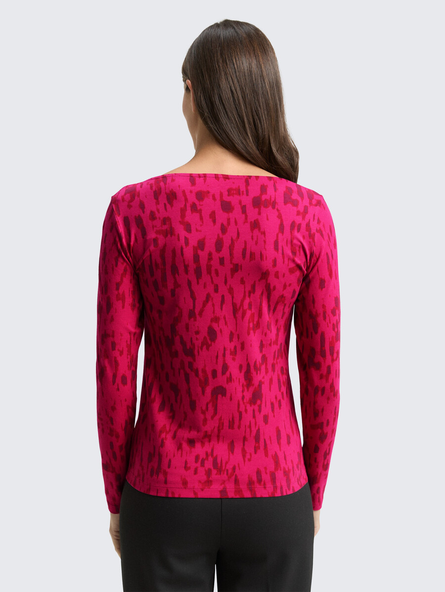 camicia a maniche lunghe con fantasia