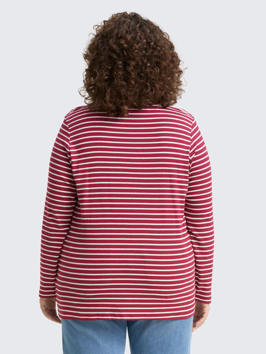 taglie forti - maglia a maniche lunghe con motivo a righe