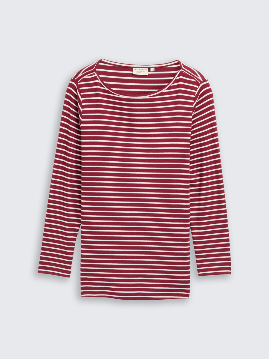 taglie forti - maglia a maniche lunghe con motivo a righe