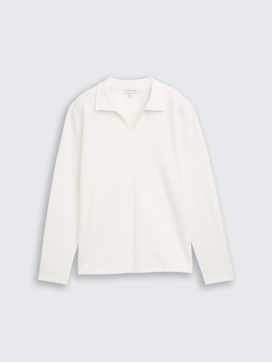 camicia a maniche lunghe con colletto polo