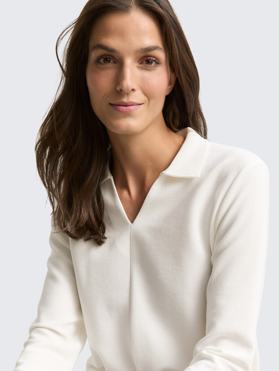 camicia a maniche lunghe con colletto polo