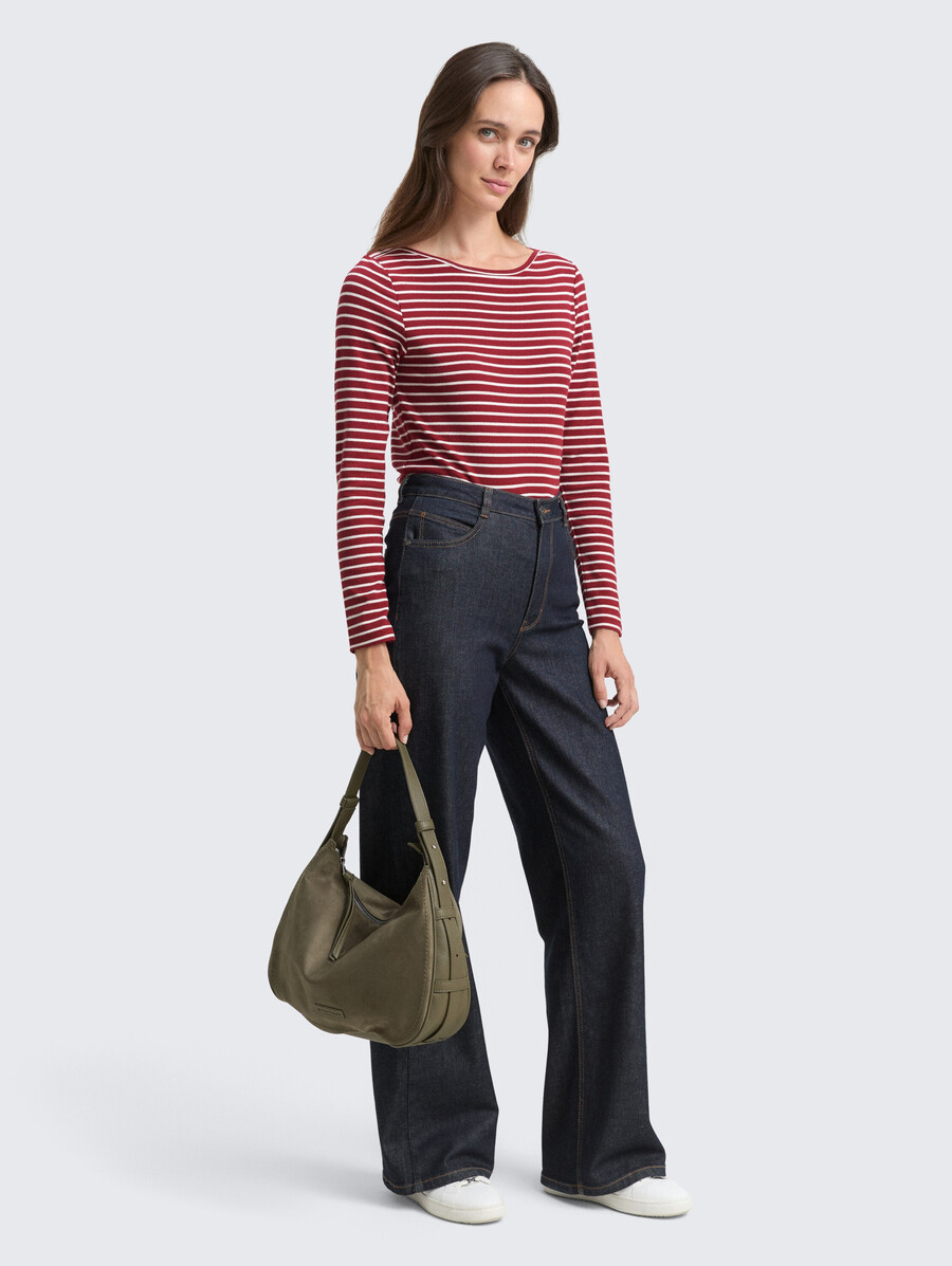 camicia a maniche lunghe con motivo a righe