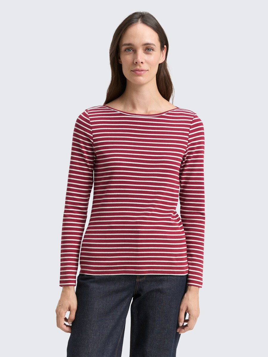 camicia a maniche lunghe con motivo a righe