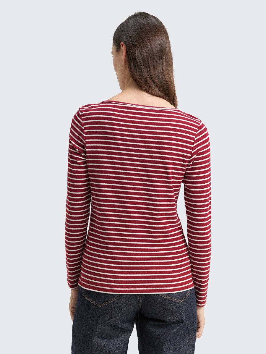 camicia a maniche lunghe con motivo a righe