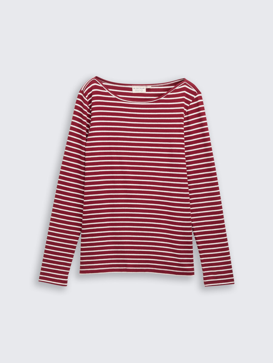 camicia a maniche lunghe con motivo a righe
