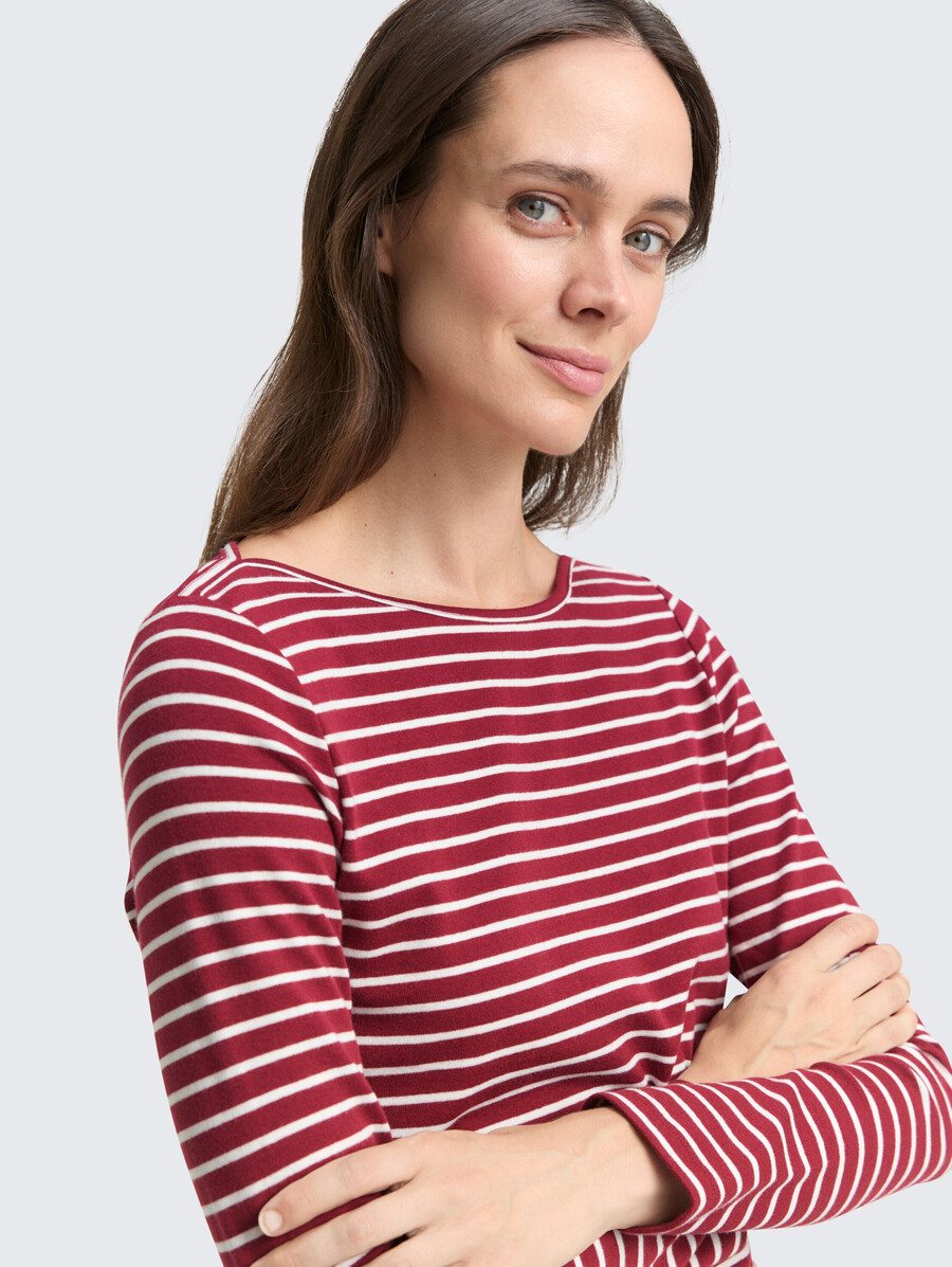 camicia a maniche lunghe con motivo a righe