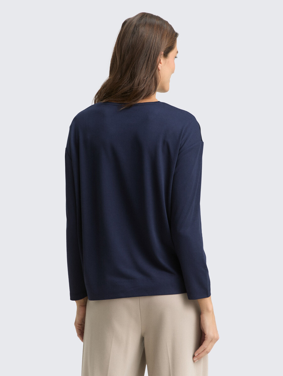 camicia a maniche lunghe dalla vestibilità ampia in un mix di materiali