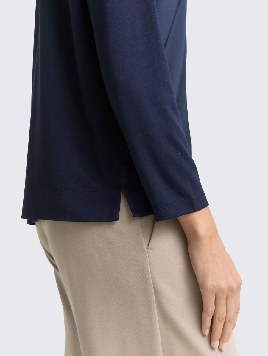 camicia a maniche lunghe dalla vestibilità ampia in un mix di materiali