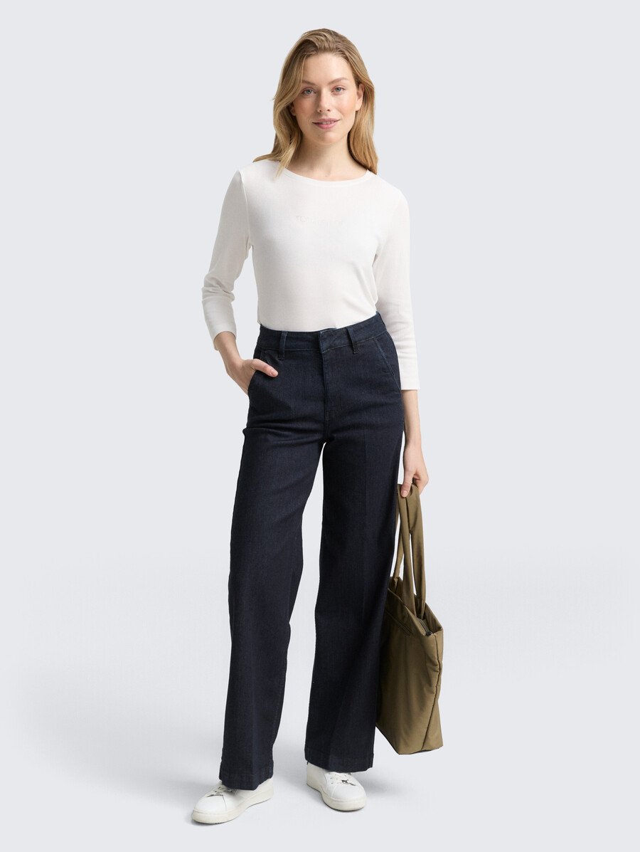 camicia a maniche lunghe slim fit con logo glitterato