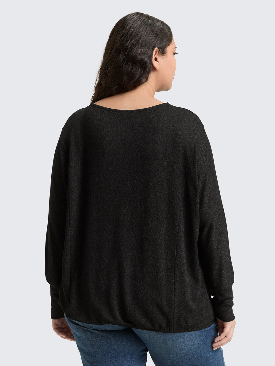 taglie forti - maglia a maniche lunghe dalla vestibilità ampia con effetto glitter