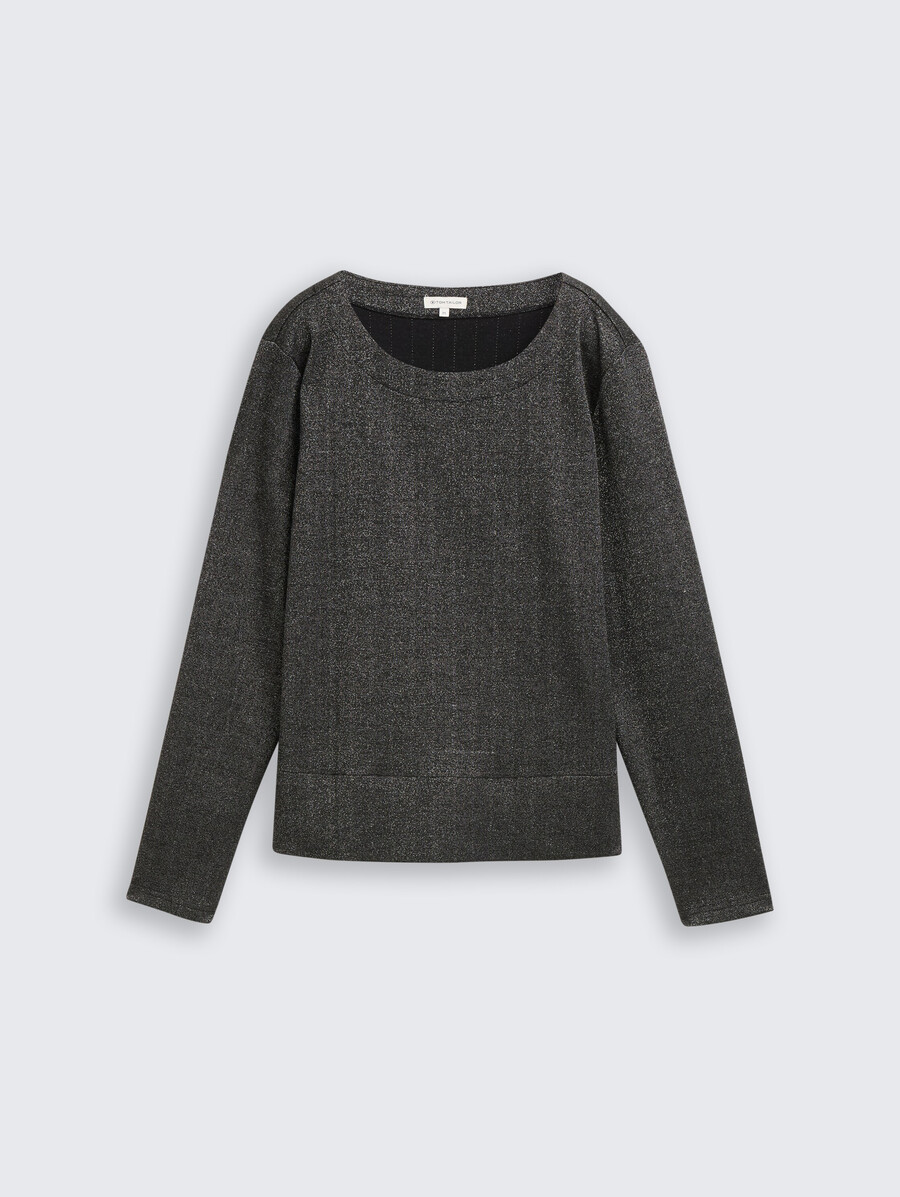 maglia a maniche lunghe con effetto glitter