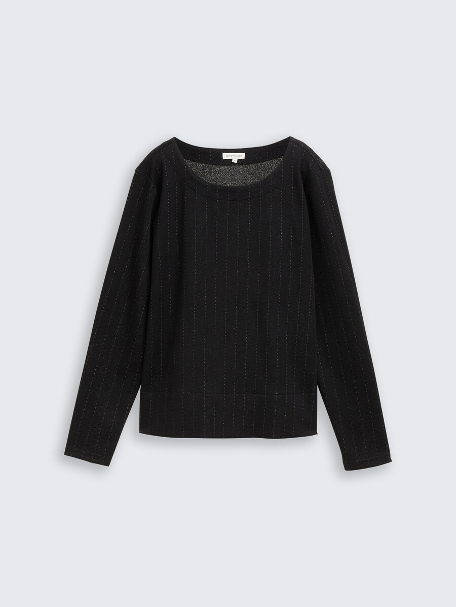 maglia a maniche lunghe con effetto glitter