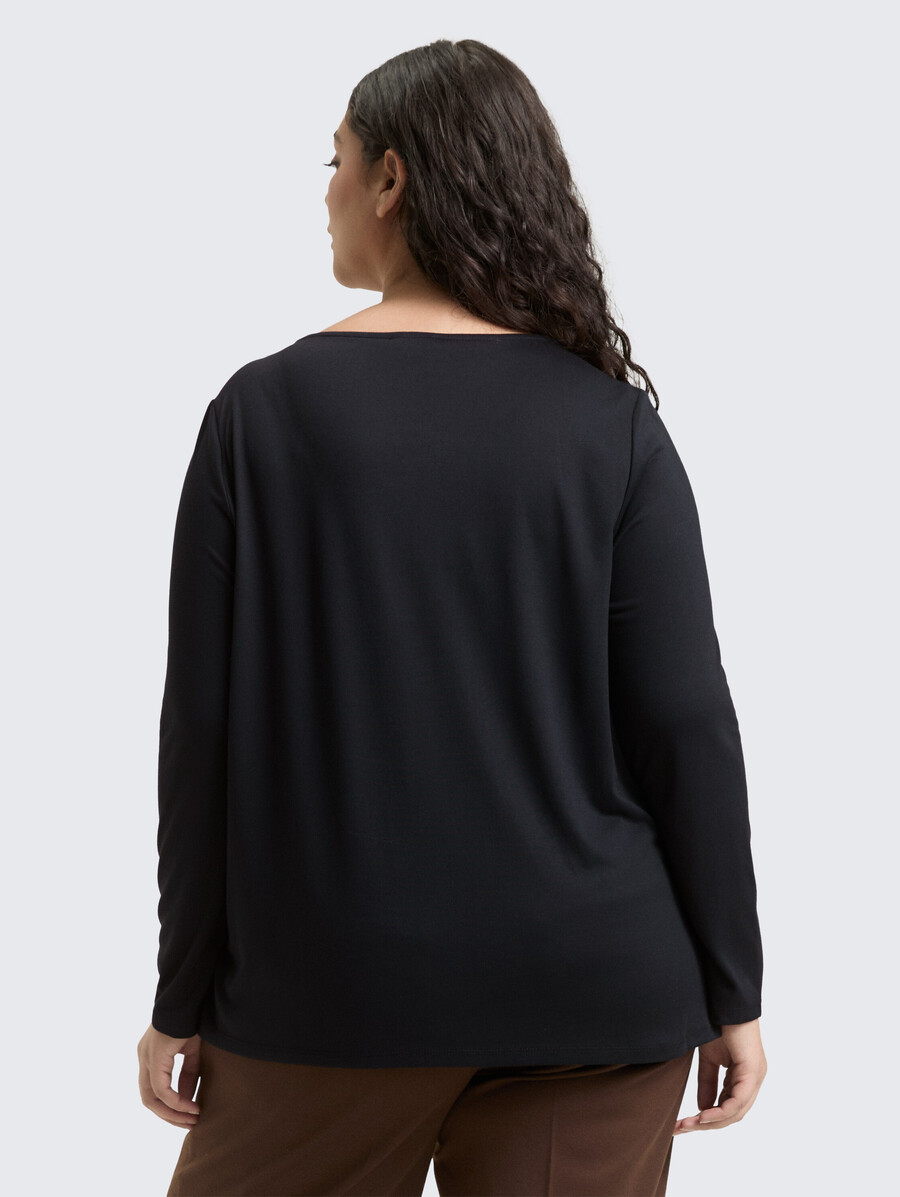 taglie forti - camicia ampia a maniche lunghe con stampa leopardata