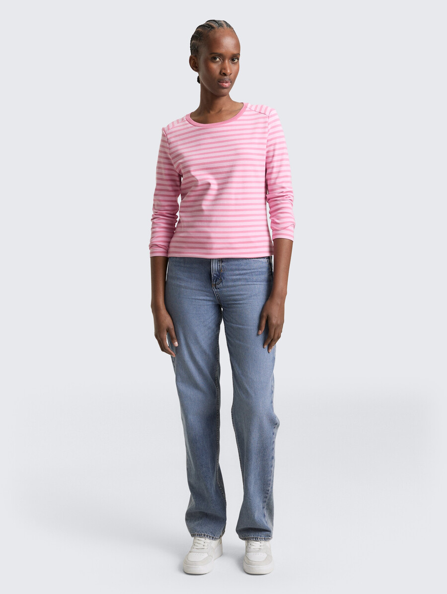 camicia a maniche lunghe con motivo a righe