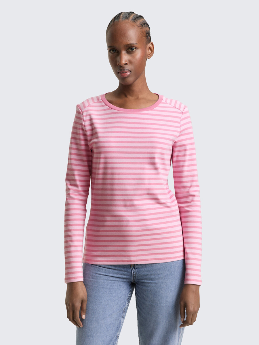 camicia a maniche lunghe con motivo a righe