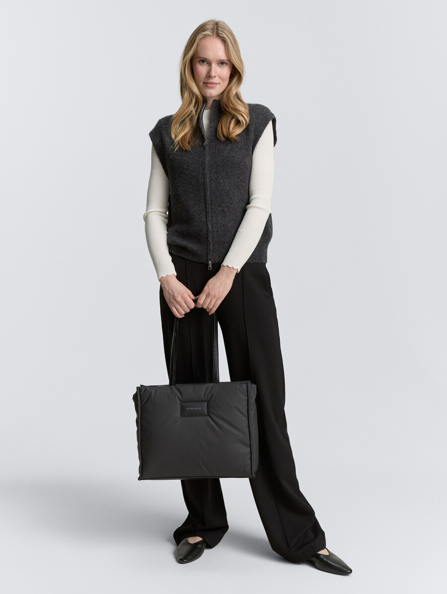 shopper ttpatti l con imbottitura e chiusura con zip