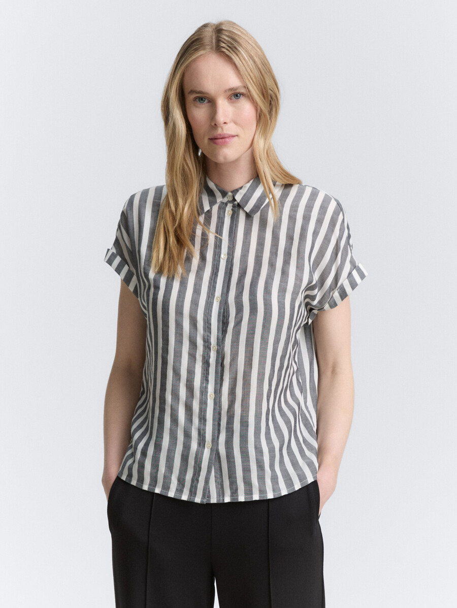 blusa ampia con motivo a righe