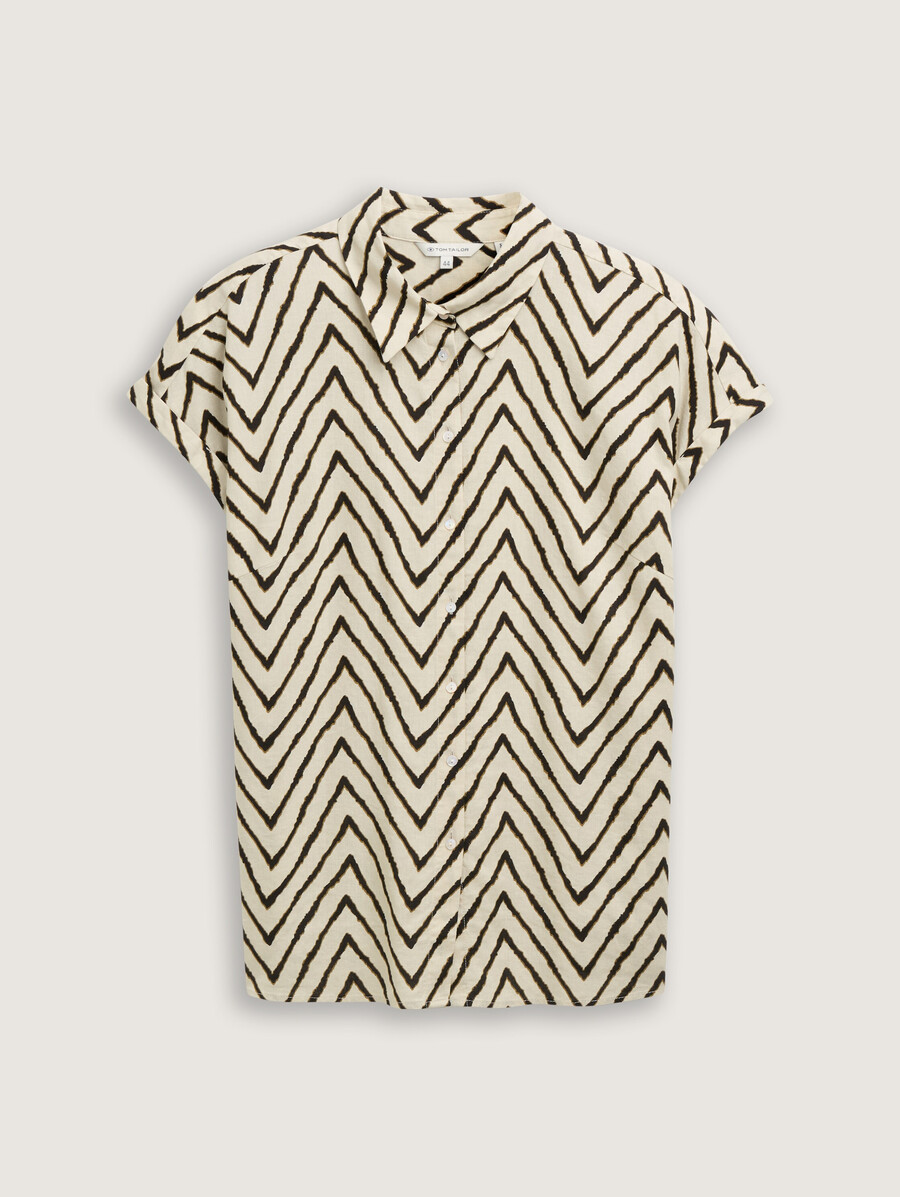 taglie forti - blusa ampia con contenuto di lino