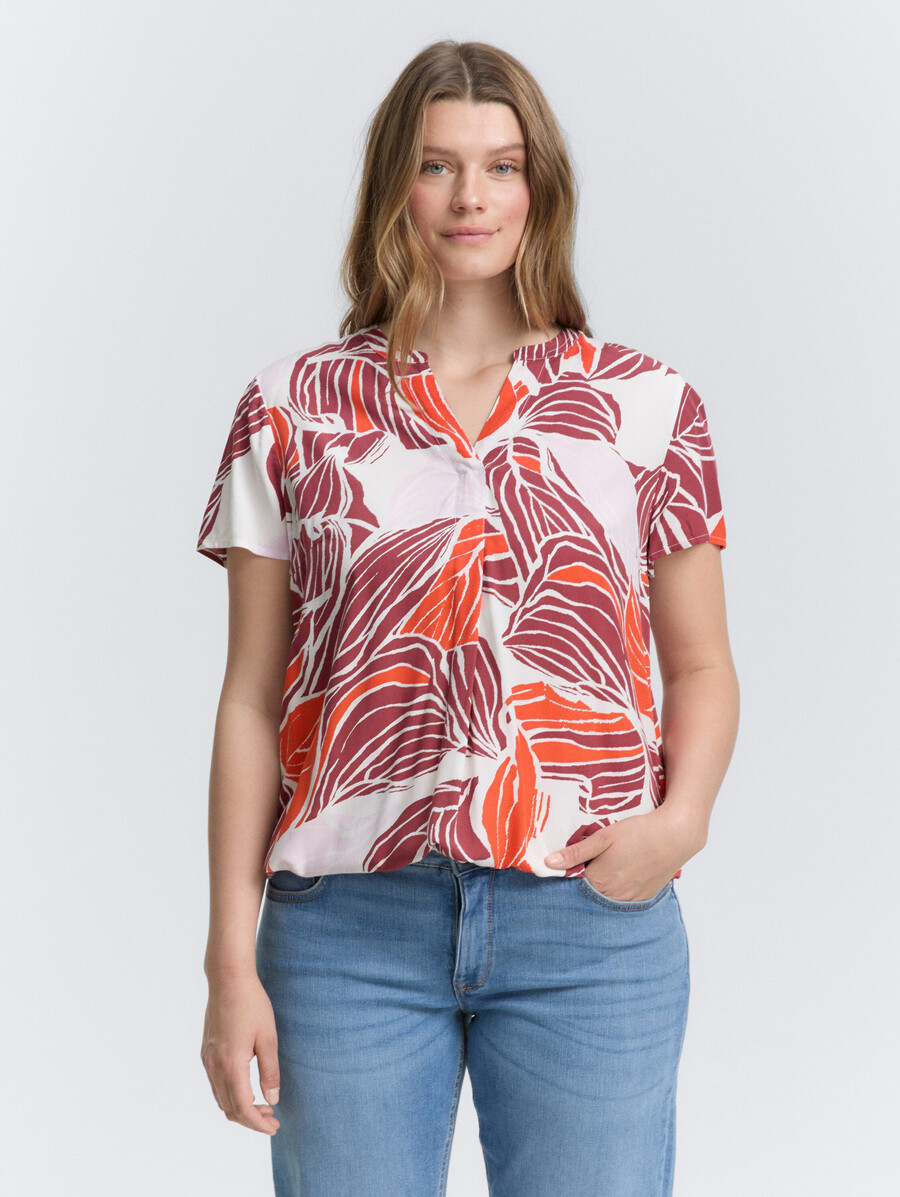 taglie forti - blusa fantasia