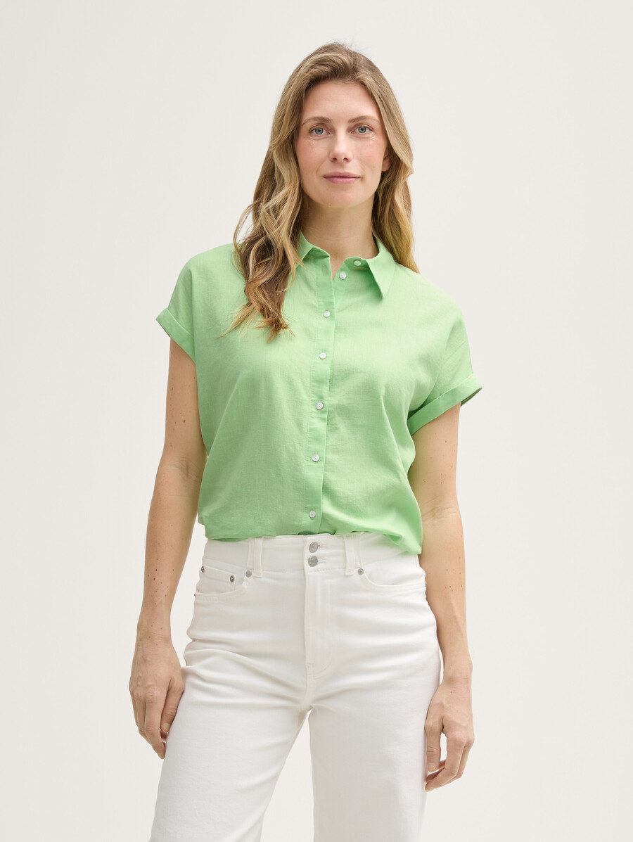 blusa ampia con contenuto di lino