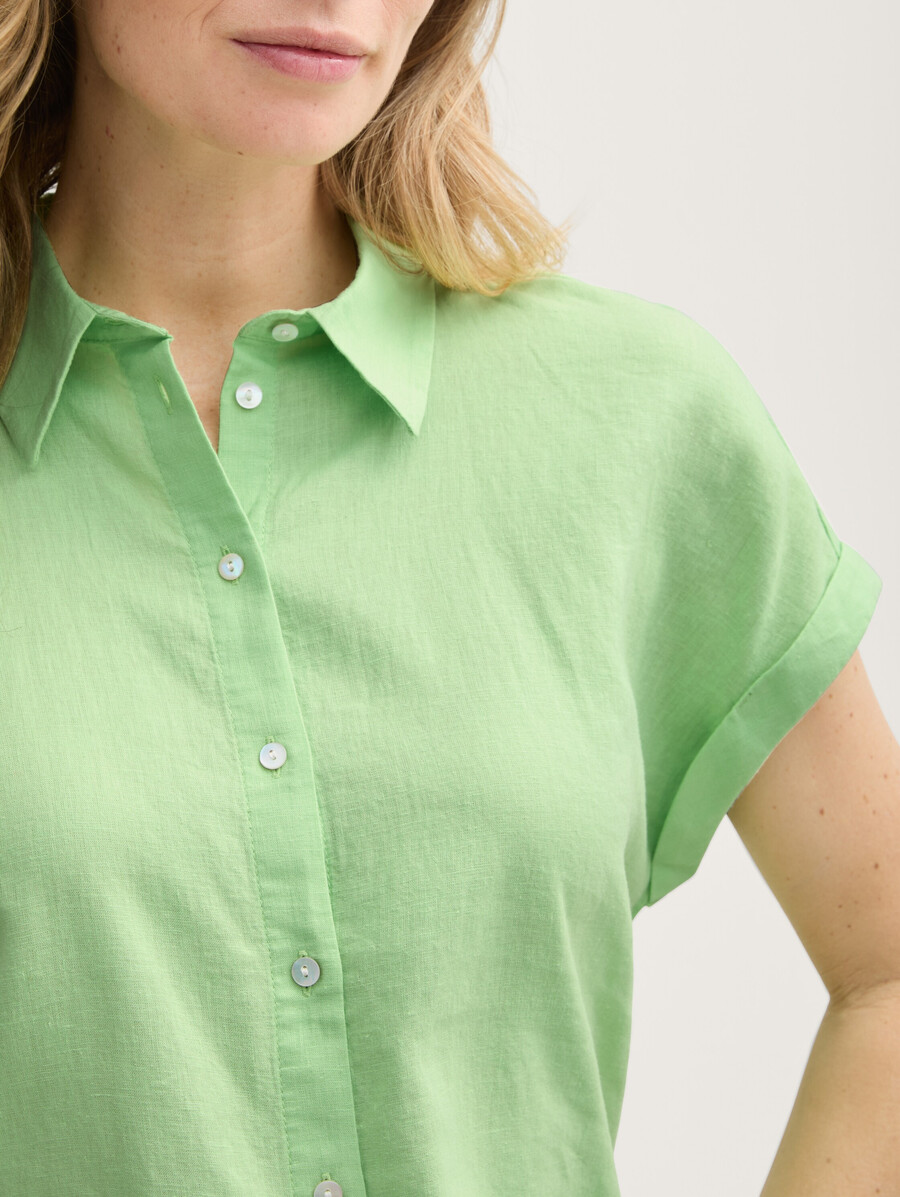 blusa ampia con contenuto di lino