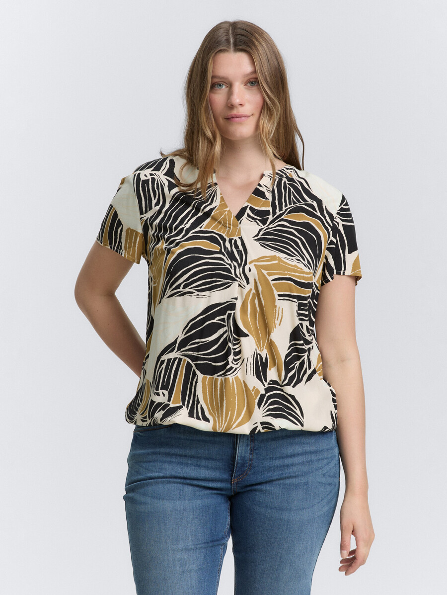 taglie forti - blusa fantasia
