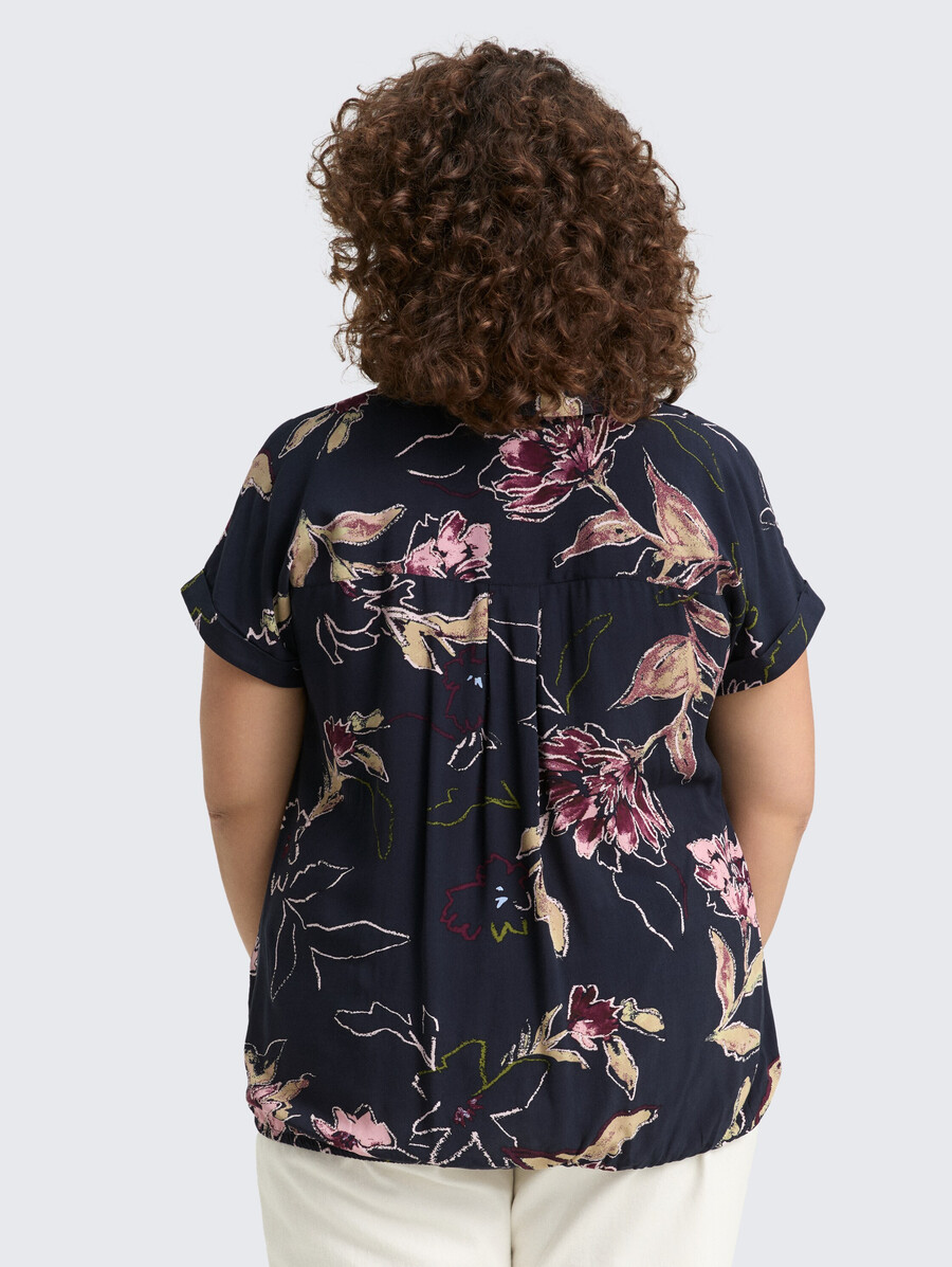 taglie forti - blusa con motivo floreale