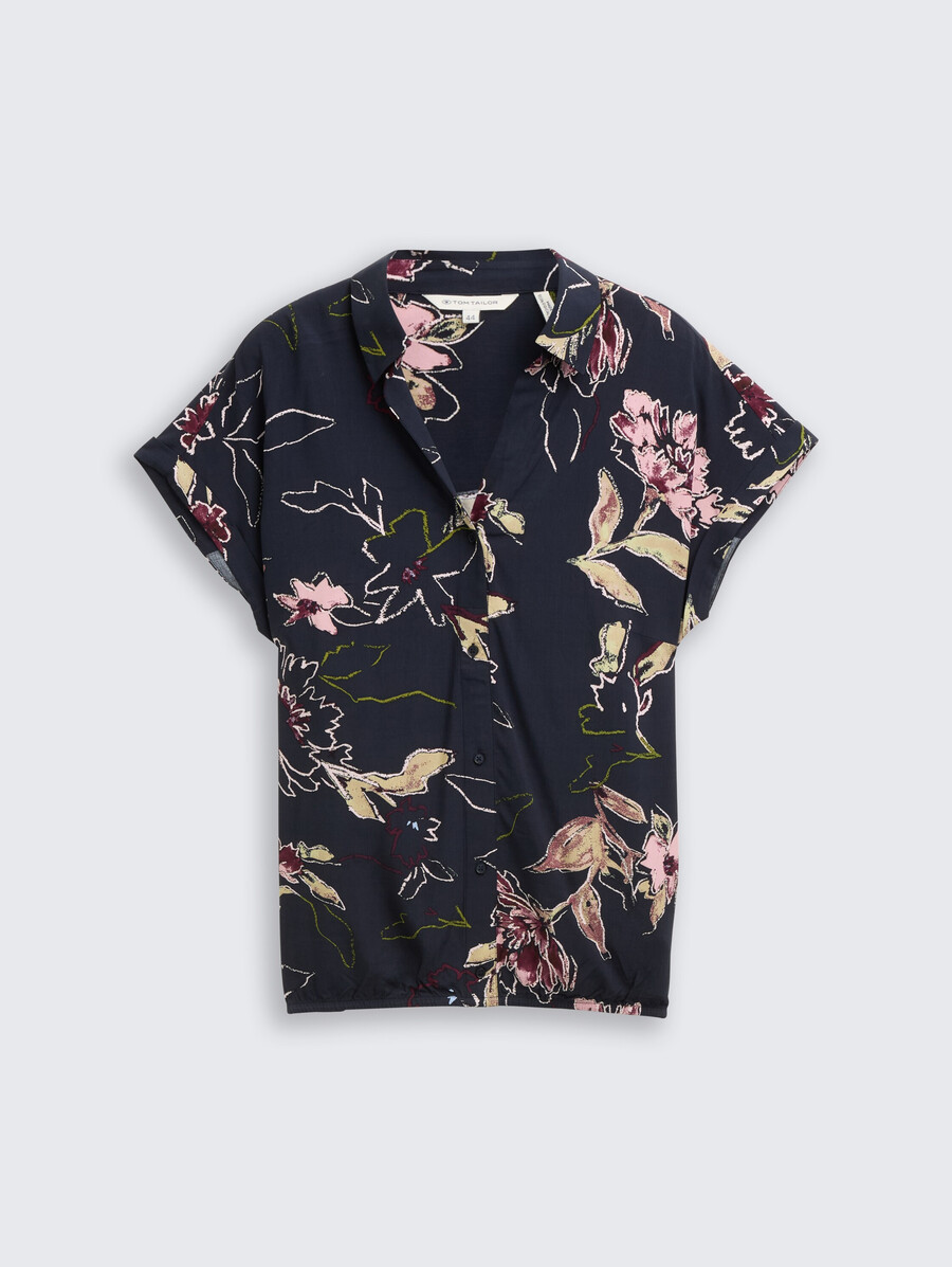 taglie forti - blusa con motivo floreale