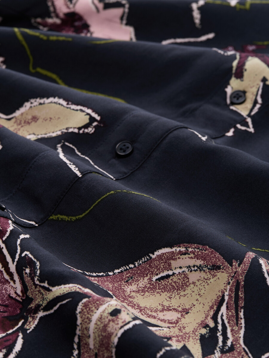 taglie forti - blusa con motivo floreale