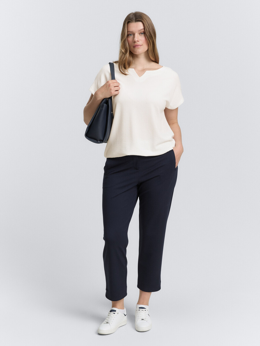 taglie forti - t-shirt in mix di materiali