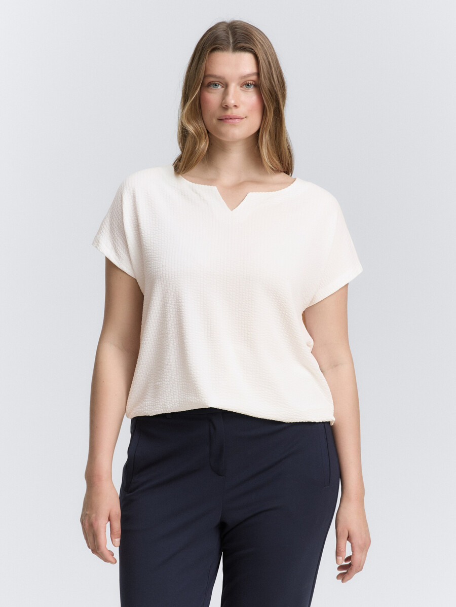 taglie forti - t-shirt in mix di materiali