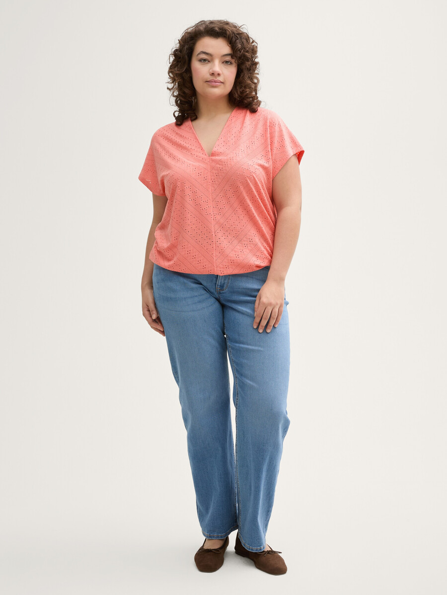 taglie forti - t-shirt ampia con ajour