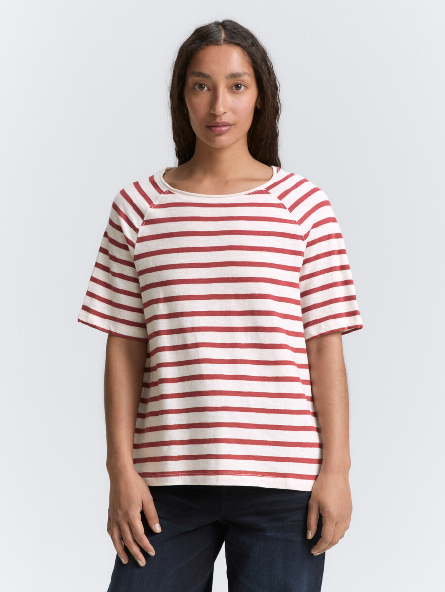 t-shirt raglan con motivo a righe