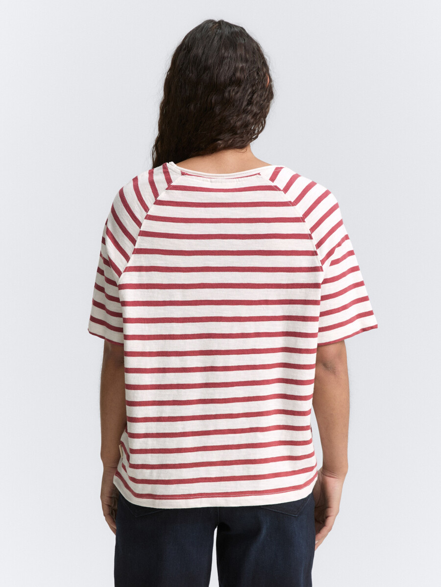 t-shirt raglan con motivo a righe