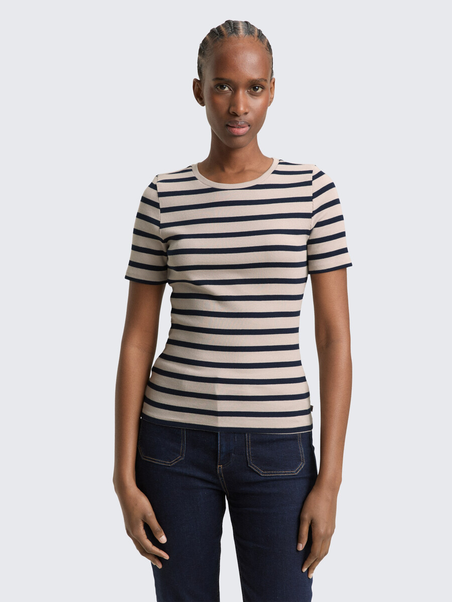t-shirt slim fit con motivo a righe
