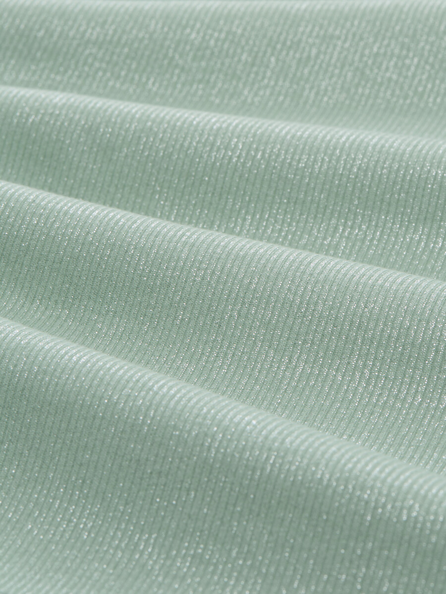 top in costina spalmata con effetto glitter