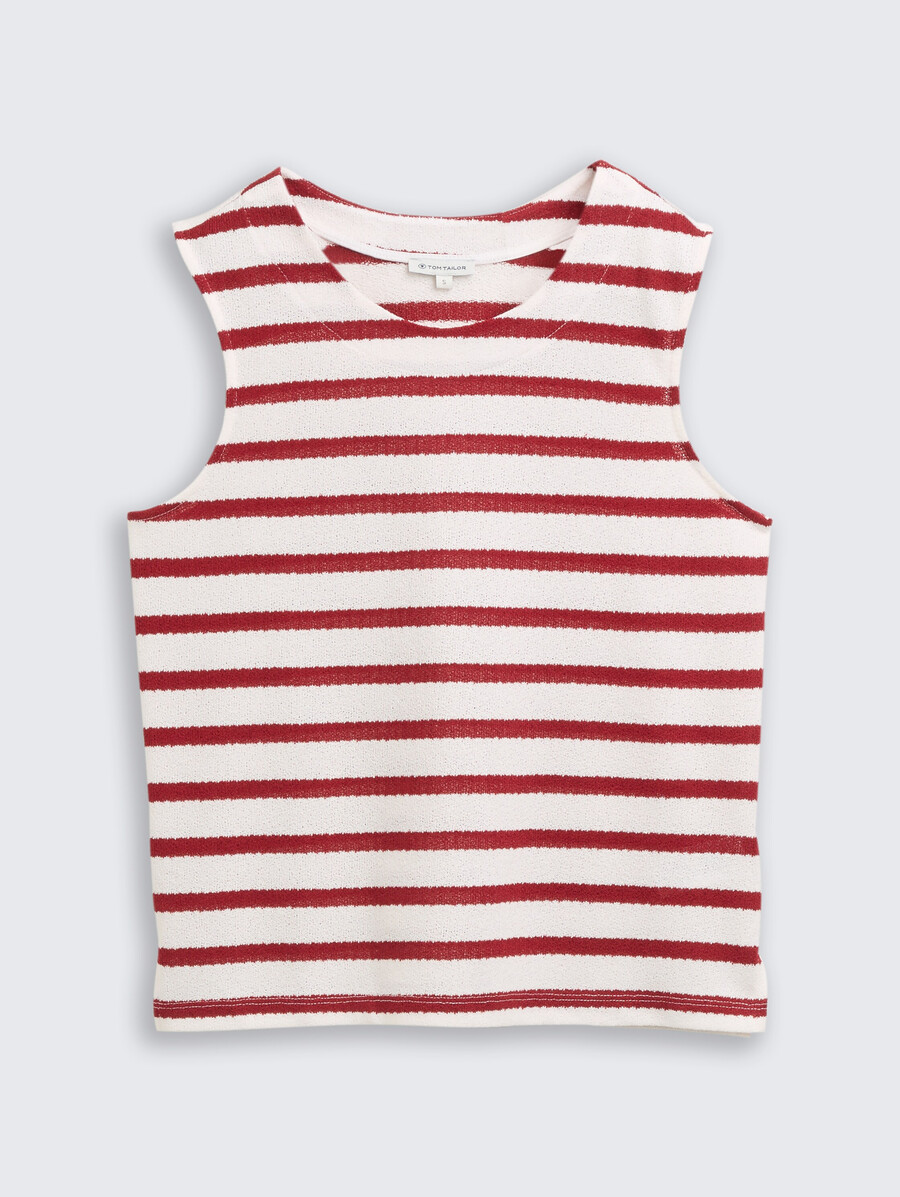 top lavorato a maglia con scollo rotondo