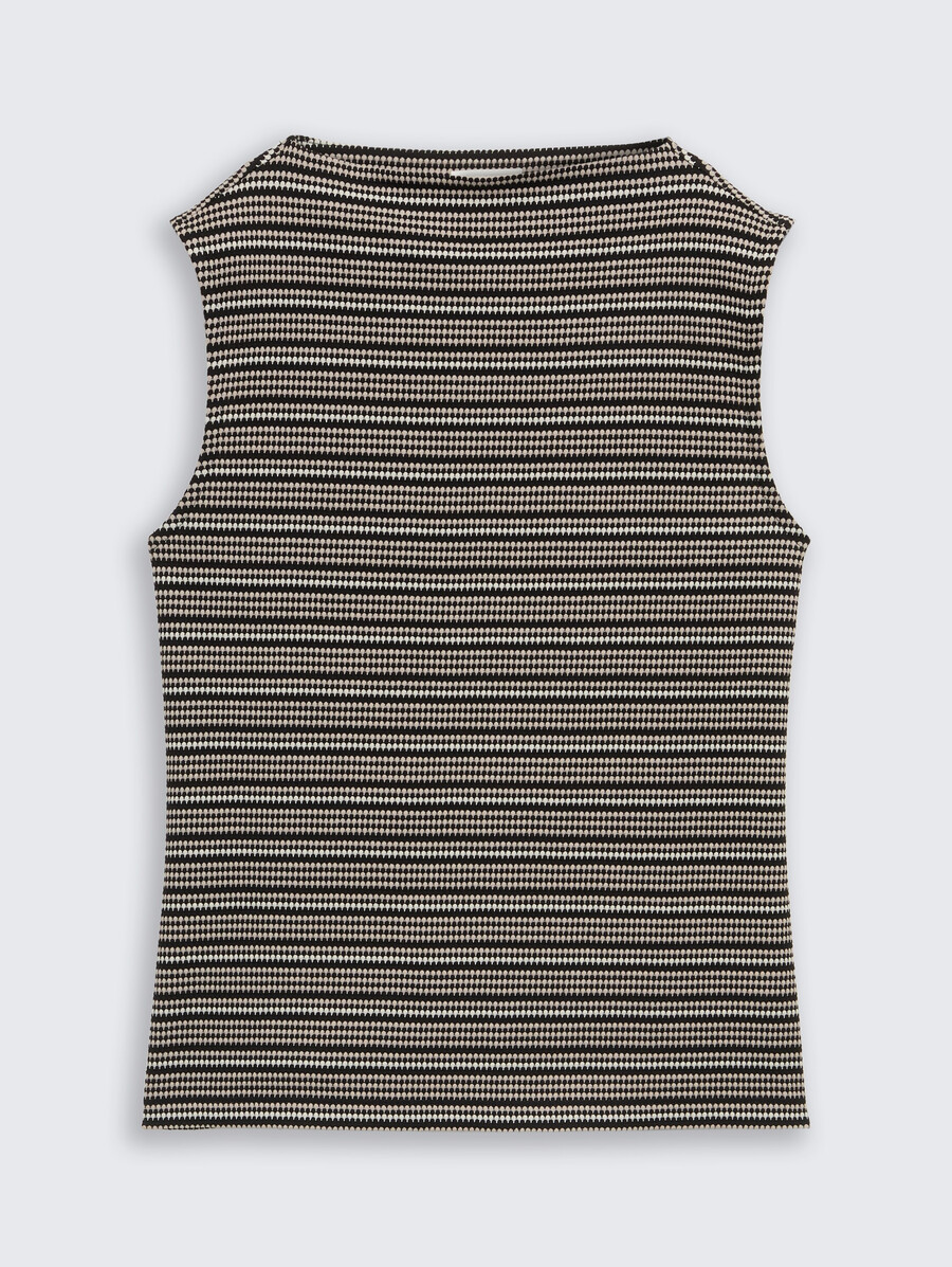 top jacquard con collo alto