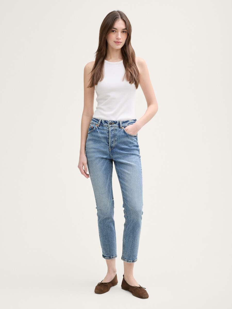 jeans slim dritti ttlotte con vita alta