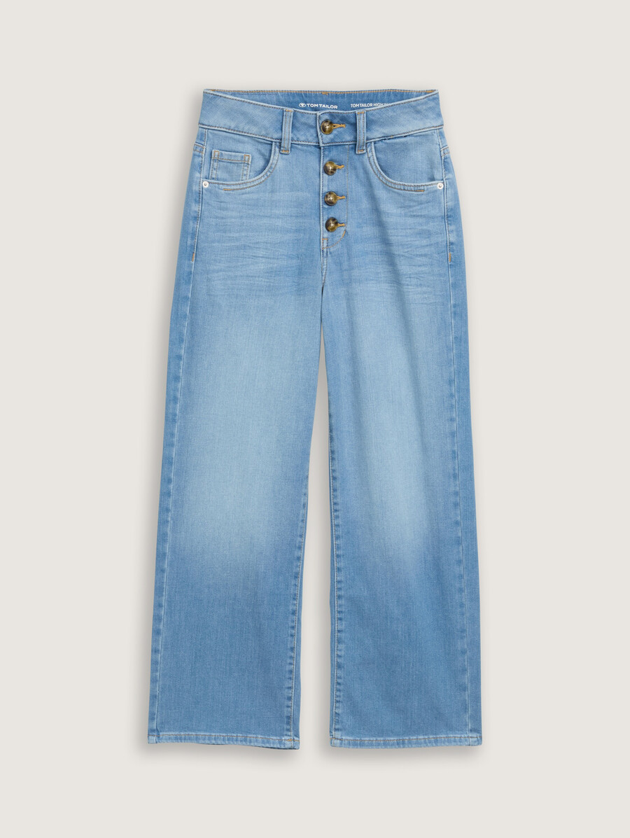 jeans culotte con abbottonatura