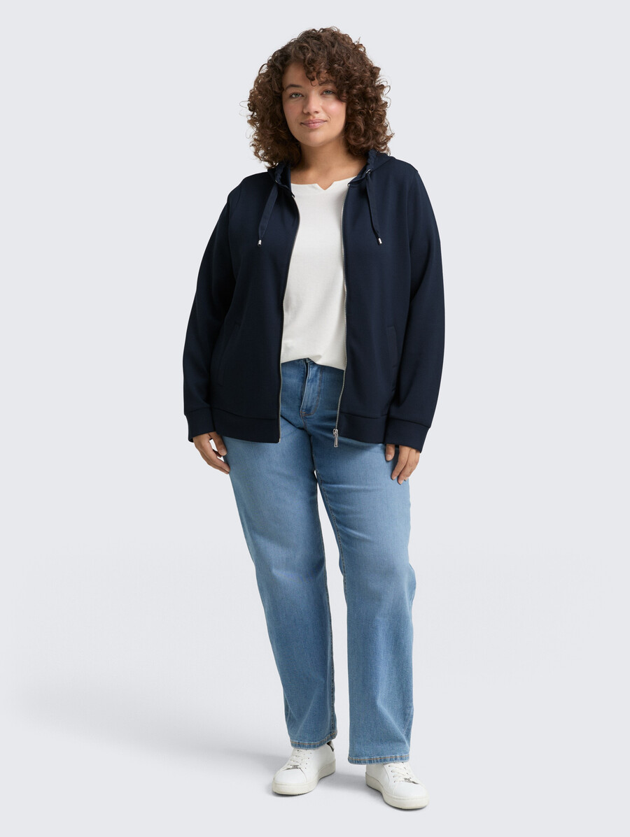 plus size - felpa con cappuccio e giacca in felpa scuba