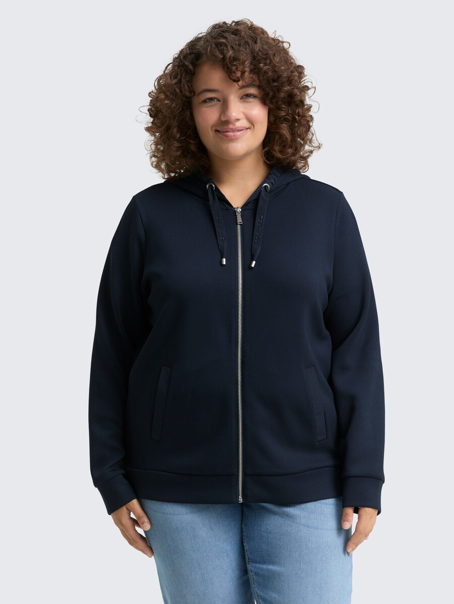 plus size - felpa con cappuccio e giacca in felpa scuba
