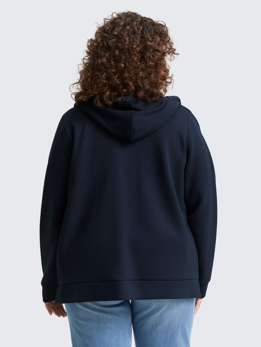 plus size - felpa con cappuccio e giacca in felpa scuba