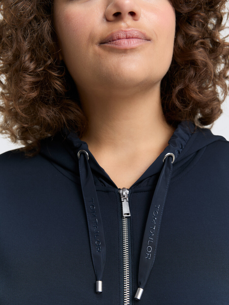 plus size - felpa con cappuccio e giacca in felpa scuba