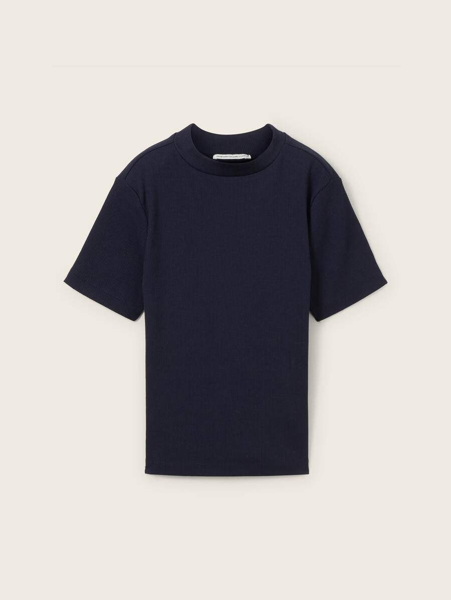t-shirt corta con trama a coste