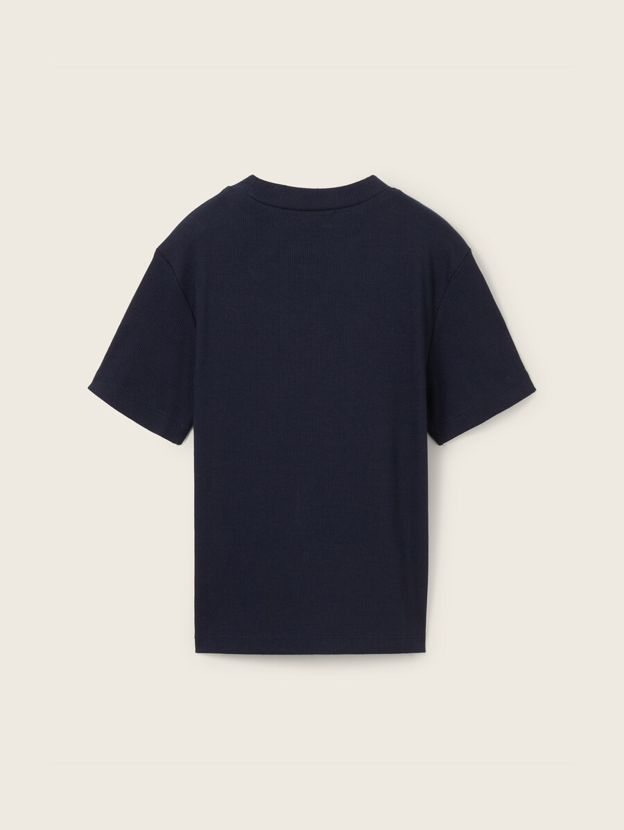 t-shirt corta con trama a coste