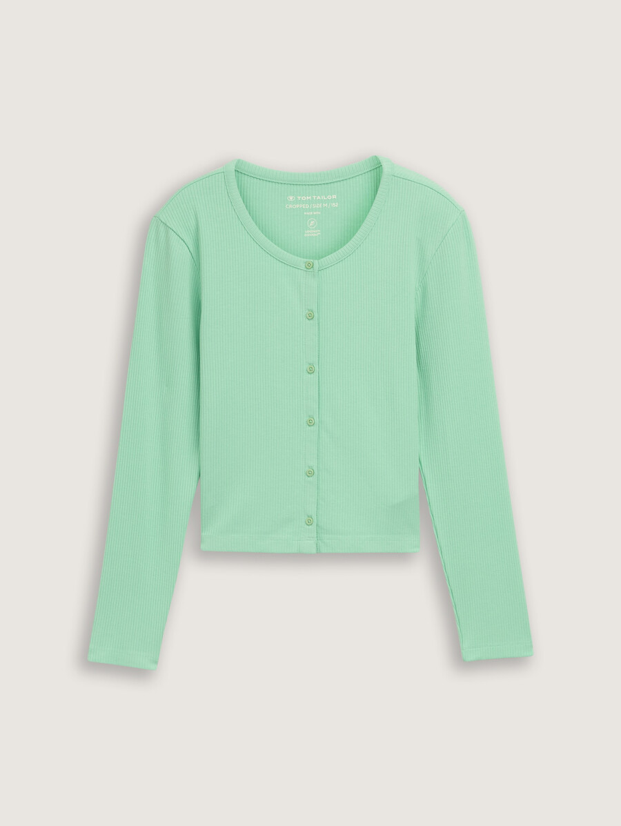 camicia corta a maniche lunghe con abbottonatura