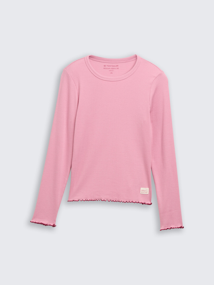 camicia basic a maniche lunghe a coste