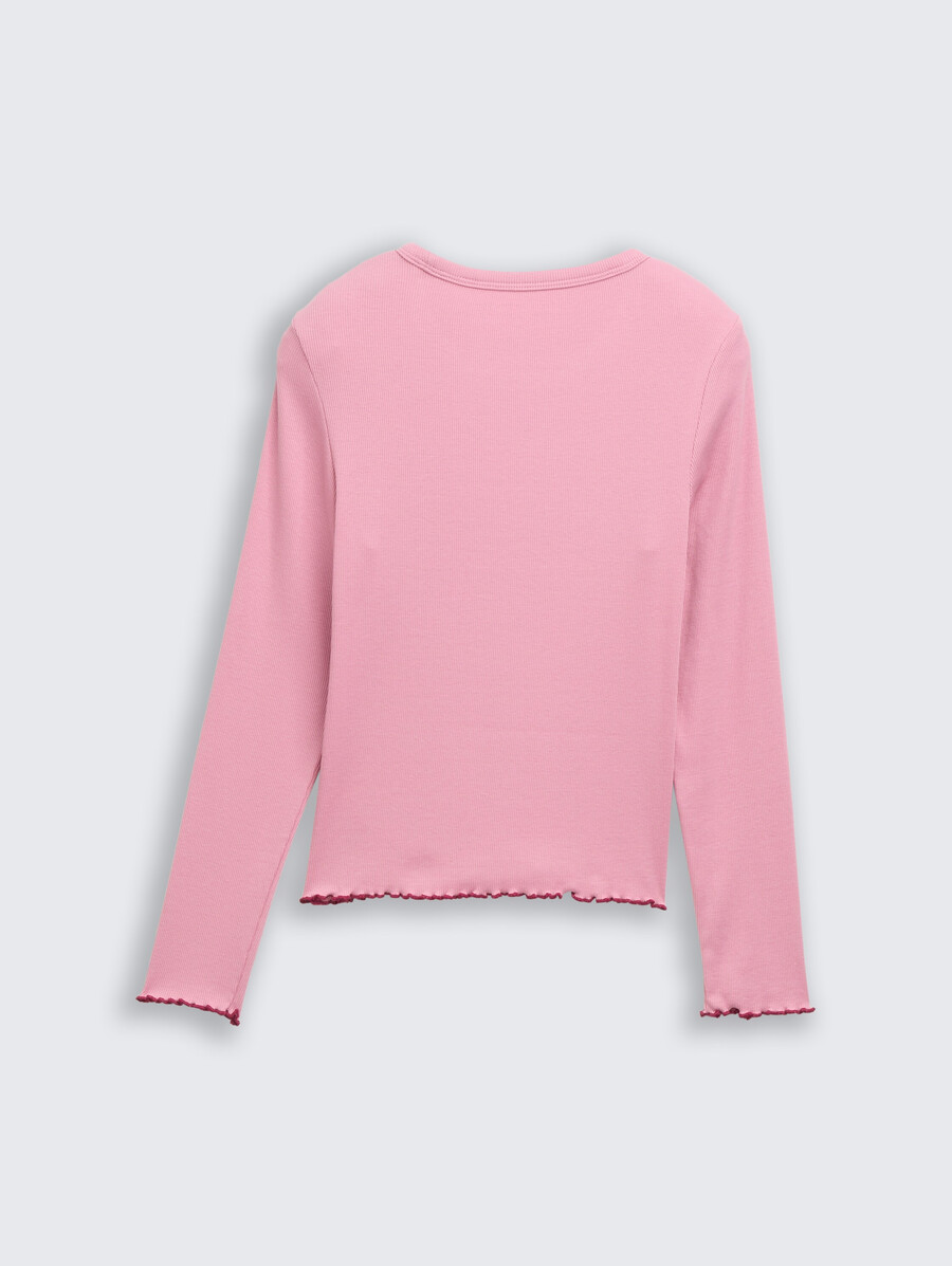 camicia basic a maniche lunghe a coste