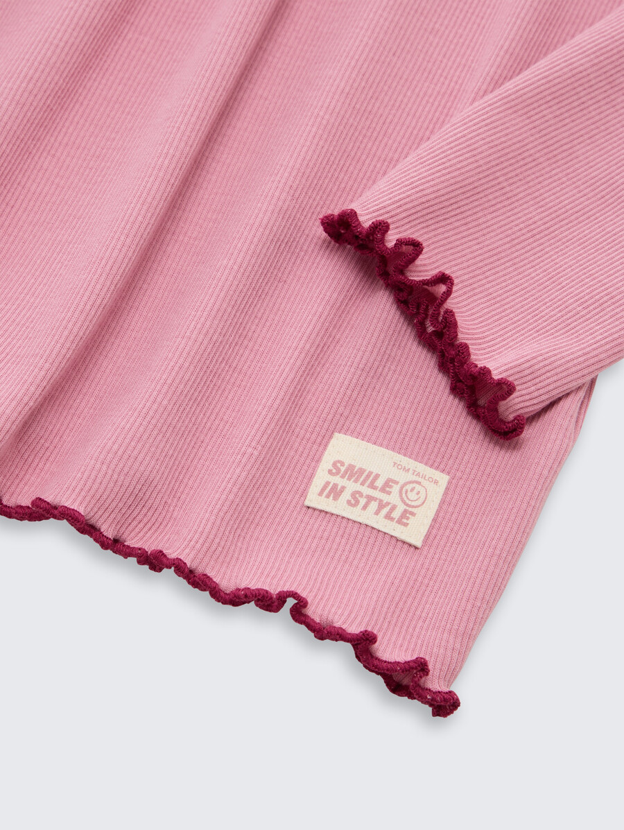 camicia basic a maniche lunghe a coste